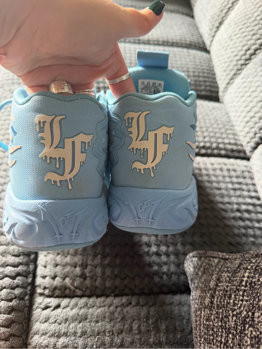 Kids Blue Graphic Athletic Shoes